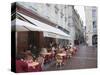 Terrace Seating at Restaurant in Place Saint-Pierre, Bordeaux, Gironde, France, Europe-Hazel Stuart-Stretched Canvas