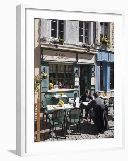 Terrace Tables Outside the Many Cafes and Restaurants on Rue De Lille in Old Quarter of Boulogne-Hazel Stuart-Framed Photographic Print