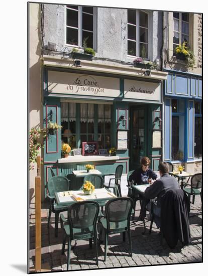 Terrace Tables Outside the Many Cafes and Restaurants on Rue De Lille in Old Quarter of Boulogne-Hazel Stuart-Mounted Photographic Print