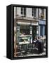 Terrace Tables Outside the Many Cafes and Restaurants on Rue De Lille in Old Quarter of Boulogne-Hazel Stuart-Framed Stretched Canvas