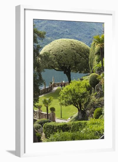 Terrace with Giant Topiary, Villa Barbonella, Lake Como, Lombardy, Italy, Europe-James Emmerson-Framed Photographic Print