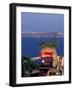 Terrace with Sea View, Santorini, Greece-Keren Su-Framed Photographic Print