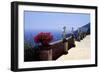 Terrace with Statues and Amalfi Coast View-George Oze-Framed Photographic Print