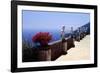 Terrace with Statues and Amalfi Coast View-George Oze-Framed Premium Photographic Print