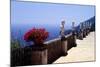 Terrace with Statues and Amalfi Coast View-George Oze-Mounted Premium Photographic Print