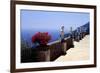 Terrace with Statues and Amalfi Coast View-George Oze-Framed Photographic Print
