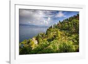 Terraced Hillside at the Coast, Portofino, Italy-George Oze-Framed Photographic Print