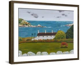 Terraced Houses and Cow-Sophie Harding-Framed Giclee Print