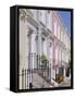 Terraced Houses and Wrought Iron Railings, Kensington, London, England, UK-Mark Mawson-Framed Stretched Canvas
