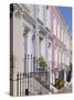 Terraced Houses and Wrought Iron Railings, Kensington, London, England, UK-Mark Mawson-Stretched Canvas