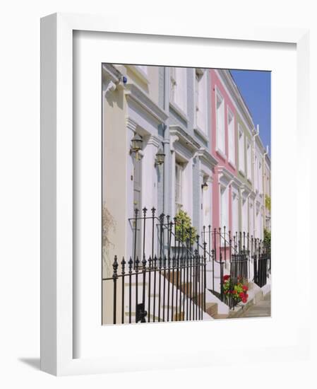 Terraced Houses and Wrought Iron Railings, Kensington, London, England, UK-Mark Mawson-Framed Photographic Print