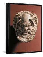 Terracotta Antefix Depicting Satyr, from Gela, Sicily, Italy-null-Framed Stretched Canvas
