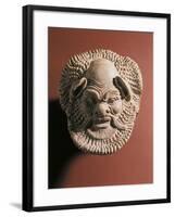 Terracotta Antefix Depicting Satyr, from Gela, Sicily, Italy-null-Framed Giclee Print