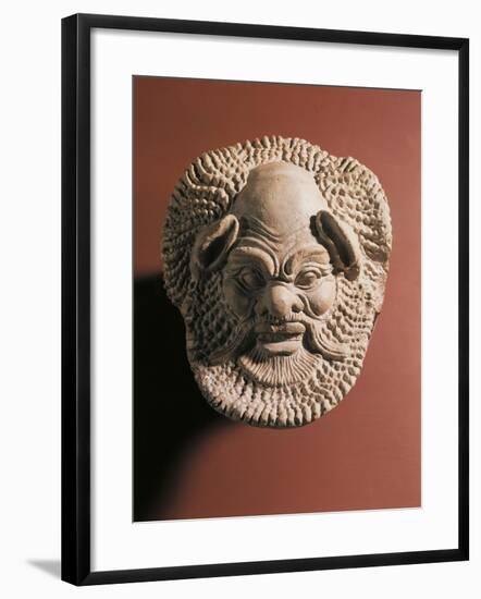 Terracotta Antefix Depicting Satyr, from Gela, Sicily, Italy-null-Framed Giclee Print