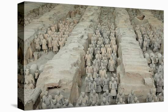 Terracotta Army, Guarded the First Emperor of China, Qin Shi Huangdi's Tomb-Jean-Pierre De Mann-Stretched Canvas