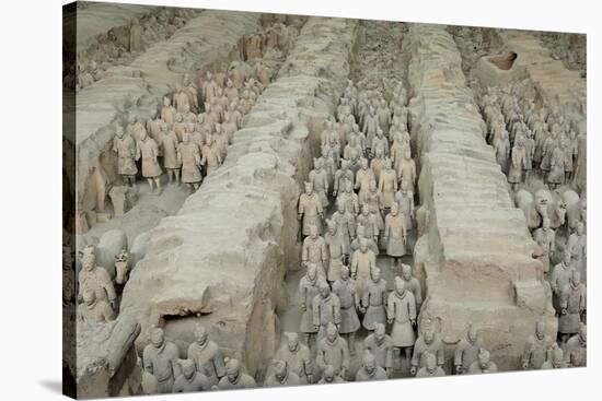 Terracotta Army, Guarded the First Emperor of China, Qin Shi Huangdi's Tomb-Jean-Pierre De Mann-Stretched Canvas