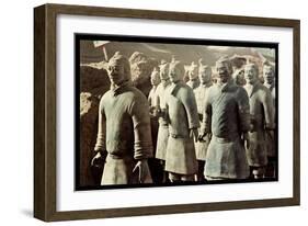 Terracotta Army, Qin Dynasty, 210 BC, Warriors-null-Framed Giclee Print