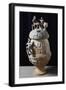 Terracotta Funerary Urn with Lid and Handles Decorated with Male Figures-null-Framed Giclee Print