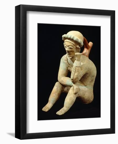 Terracotta Polychrome Whistle Vase known as the Thinker, Artifact Originating from Bahia-null-Framed Premium Giclee Print