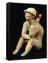 Terracotta Polychrome Whistle Vase known as the Thinker, Artifact Originating from Bahia-null-Framed Stretched Canvas