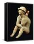 Terracotta Polychrome Whistle Vase known as the Thinker, Artifact Originating from Bahia-null-Framed Stretched Canvas