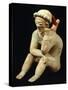 Terracotta Polychrome Whistle Vase known as the Thinker, Artifact Originating from Bahia-null-Stretched Canvas