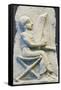 Terracotta Relief of Harpist-null-Framed Stretched Canvas