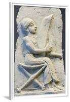 Terracotta Relief of Harpist-null-Framed Premium Photographic Print