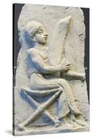 Terracotta Relief of Harpist-null-Stretched Canvas
