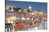 Terracotta Roofs and Ancient Dome Seen from Miradouro Alfama One of Many Viewpoints of Lisbon-Roberto Moiola-Stretched Canvas