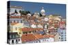 Terracotta Roofs and Ancient Dome Seen from Miradouro Alfama One of Many Viewpoints of Lisbon-Roberto Moiola-Stretched Canvas