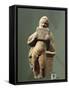 Terracotta Statue Depicting Pan Flute Player, 333-64 B.C., from Kharayeb, Lebanon-null-Framed Stretched Canvas