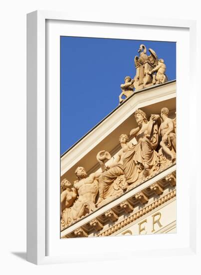 Terracotta Statues Adorn the Upper Main Facade of the Musikverein (1866-9) Karlsplatz Austria-Julian Castle-Framed Photo