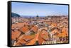 Terracotta tile rooftop view of Dubrovnik Old Town, UNESCO World Heritage Site, Dubrovnik, Dalmatia-Neale Clark-Framed Stretched Canvas