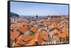 Terracotta tile rooftop view of Dubrovnik Old Town, UNESCO World Heritage Site, Dubrovnik, Dalmatia-Neale Clark-Framed Stretched Canvas