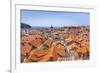 Terracotta tile rooftop view of Dubrovnik Old Town, UNESCO World Heritage Site, Dubrovnik, Dalmatia-Neale Clark-Framed Photographic Print