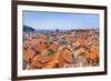 Terracotta tile rooftop view of Dubrovnik Old Town, UNESCO World Heritage Site, Dubrovnik, Dalmatia-Neale Clark-Framed Photographic Print