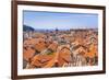 Terracotta tile rooftop view of Dubrovnik Old Town, UNESCO World Heritage Site, Dubrovnik, Dalmatia-Neale Clark-Framed Photographic Print