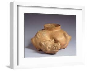 Terracotta Zoomorphic Vase, Artifact Originating from Teotihuacan-null-Framed Giclee Print