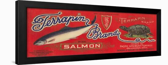 Terrapin Salmon Can Label - Bellingham, WA-Lantern Press-Framed Art Print