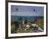 Terrasse À Sainte-Adresse, 1866-1867-Claude Monet-Framed Giclee Print