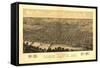 Terre Haute, Indiana - Panoramic Map-Lantern Press-Framed Stretched Canvas