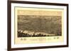 Terre Haute, Indiana - Panoramic Map-Lantern Press-Framed Art Print