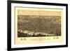 Terre Haute, Indiana - Panoramic Map-Lantern Press-Framed Art Print