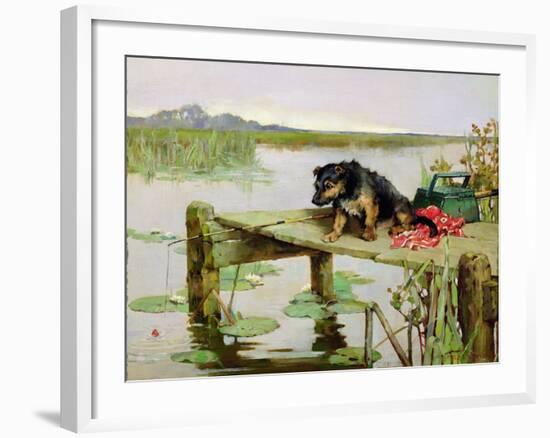 Terrier - Fishing, C.1890-Philip Eustace Stretton-Framed Giclee Print