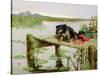 Terrier - Fishing, C.1890-Philip Eustace Stretton-Stretched Canvas