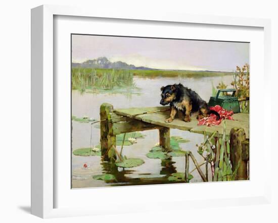 Terrier - Fishing, C.1890-Philip Eustace Stretton-Framed Giclee Print