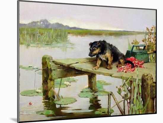 Terrier - Fishing, C.1890-Philip Eustace Stretton-Mounted Giclee Print