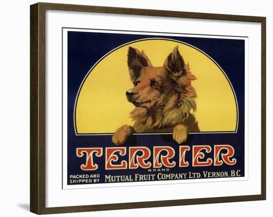 Terrier Label-null-Framed Giclee Print