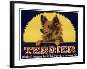 Terrier Label-null-Framed Giclee Print
